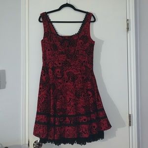 Red and black Hot Topic skull dress